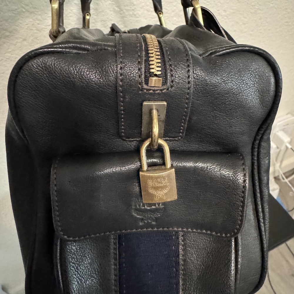 MCM Soft Leather Mini Duffel Bag With Pouch - Picture 3 of 8